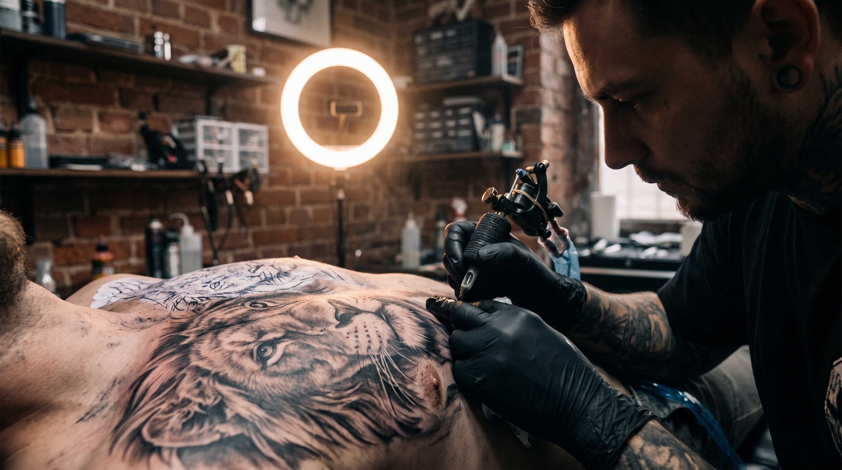Large-scale black and grey realism work in progress